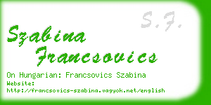 szabina francsovics business card